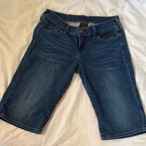 Women’s True Religion Blue Jean Shorts with Gold Accents